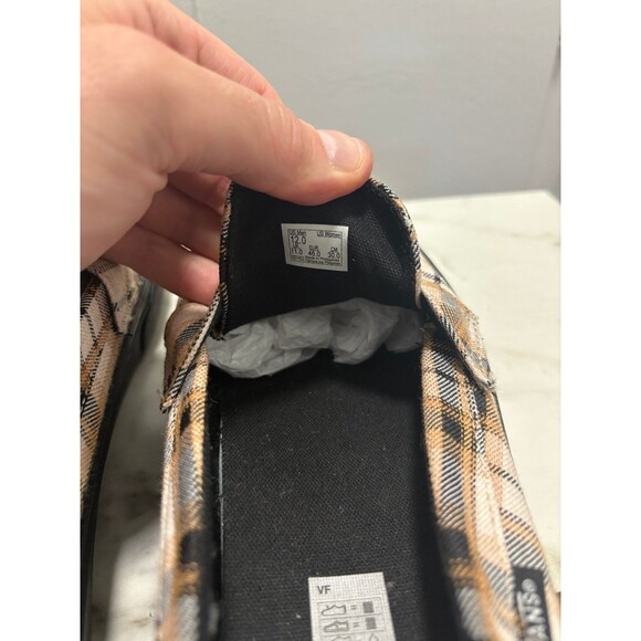 Vans Plaid Loafer Style Slip Ons size 12